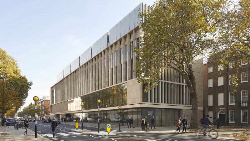 Glazed street frontage of the Zayed Centre for Research, London